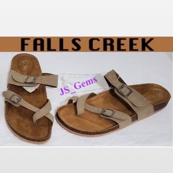 New Women Tan Leather Slip On Toe Ring Sandals Slides Shoes - Picture 1 of 13